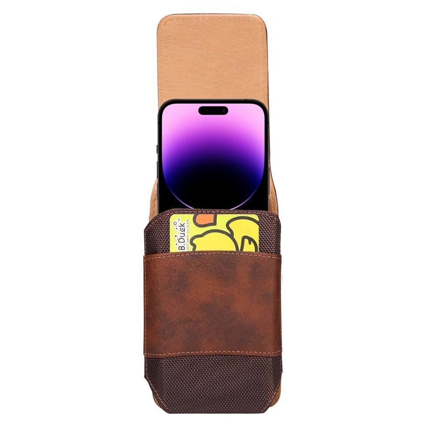 Mobile Phone Holster Pouch with Belt Clip for Men Brown
