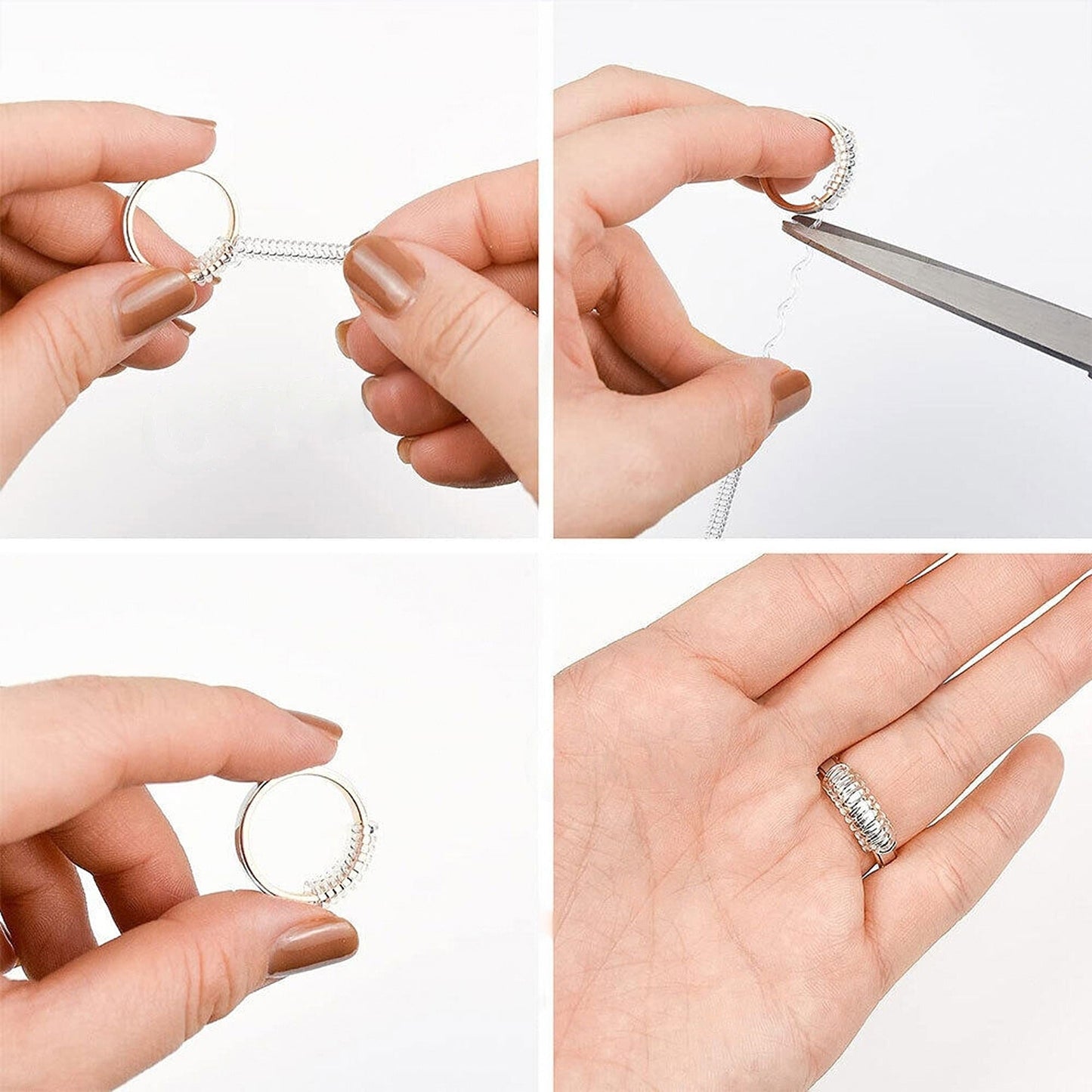 24pcs Jewellery Ring Size Adjuster Invisible Spiral Reducer