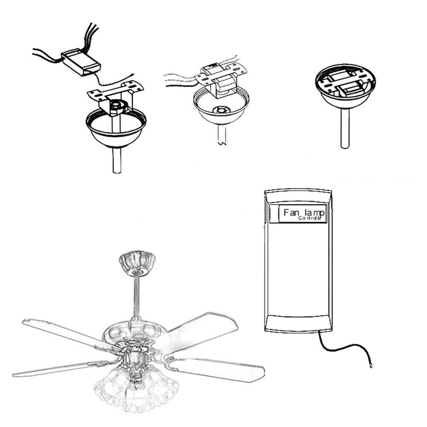 Universal Ceiling Fan Lamp Remote Control Kit with Timer Function