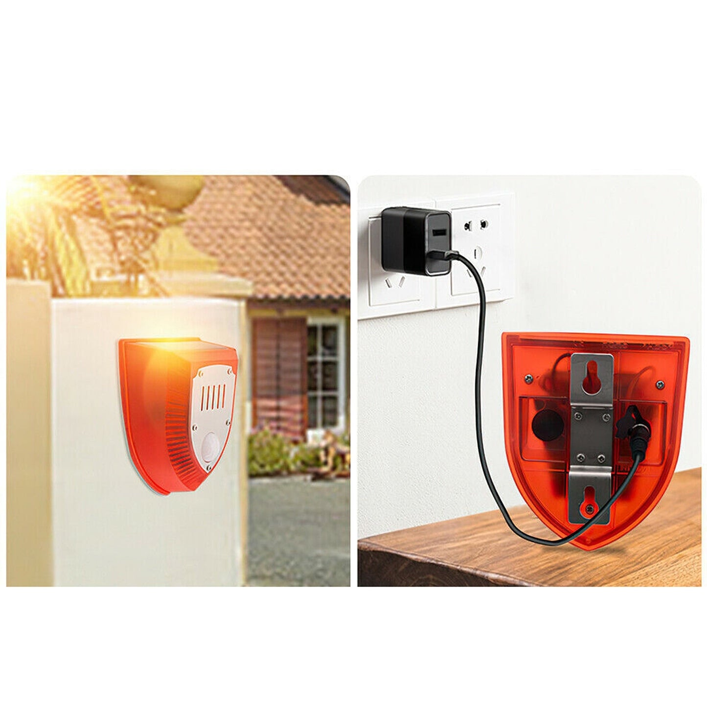 Outdoor Wireless Solar Alarm Light with PIR Motion Sensor and Sound Alarm