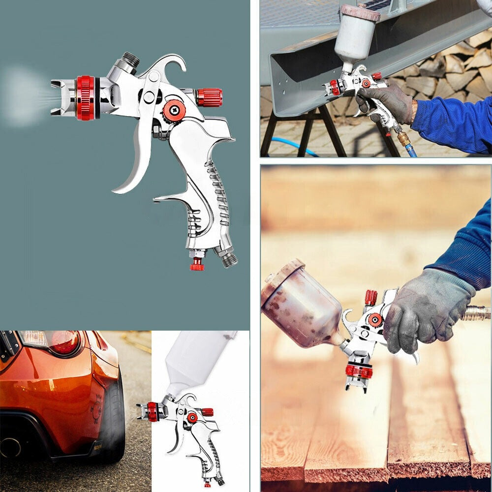 HVLP Spray Paint Gun Kit Gravity Feed Air with 3 Tips
