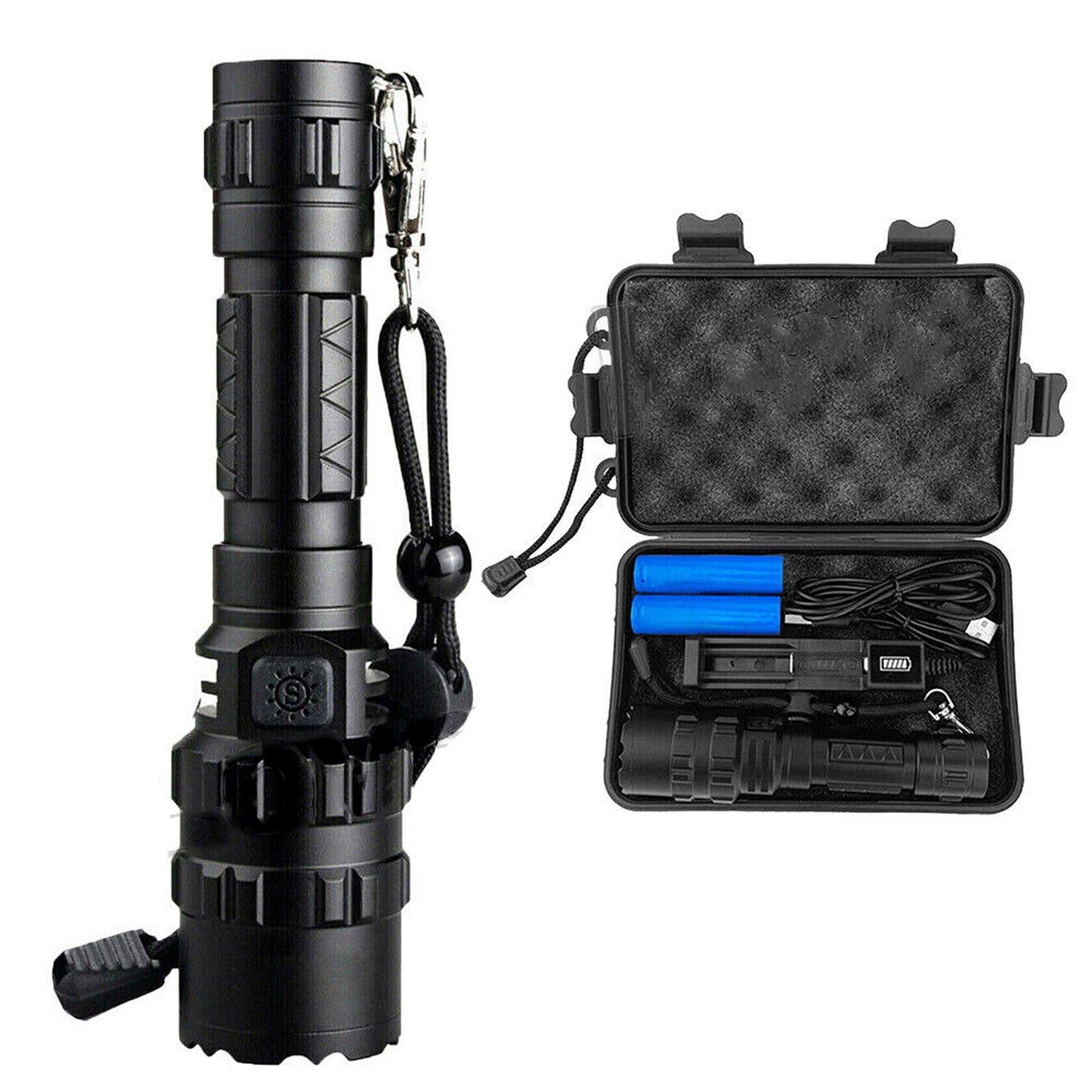 Rechargeable LED Flashlight Tactical Camping Torch 150000LM