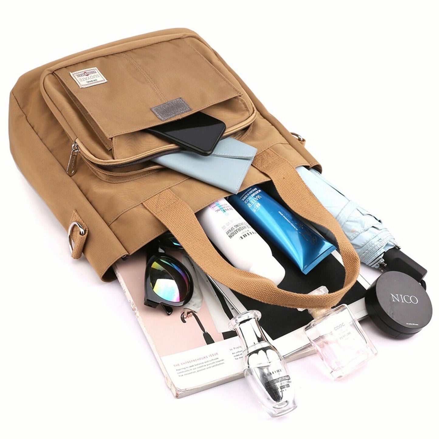 Large Nylon Waterproof Handbags with Zipper Women Shoulder Messenger Bag