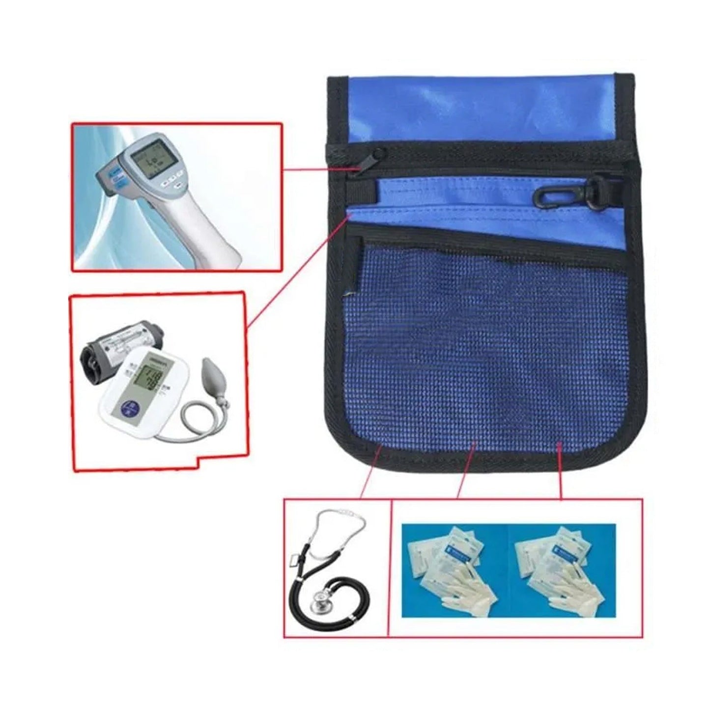 Nurse Utility Pouch with Extra Pockets and Belt Strap for Quick Pick