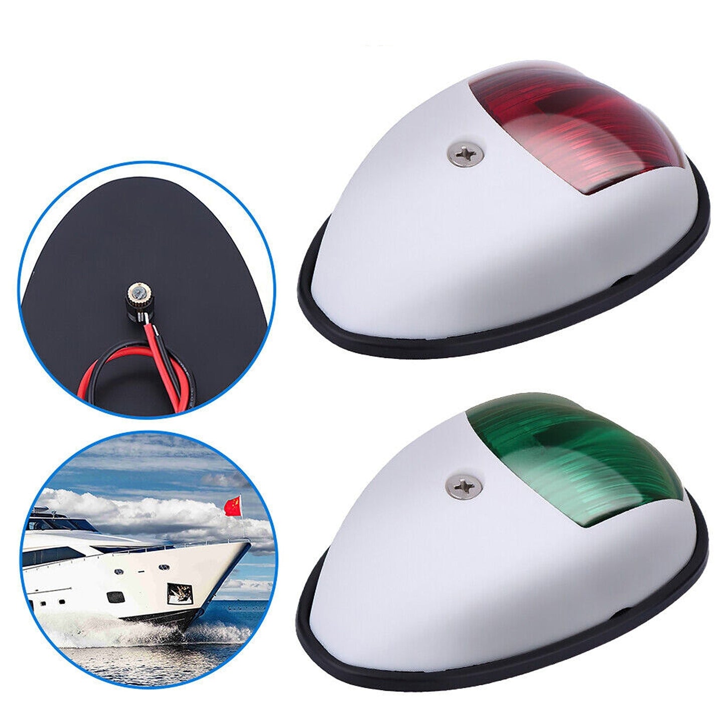 2pcs LED Marine Navigation Lights Port and Starboard Yacht Boat Lamps