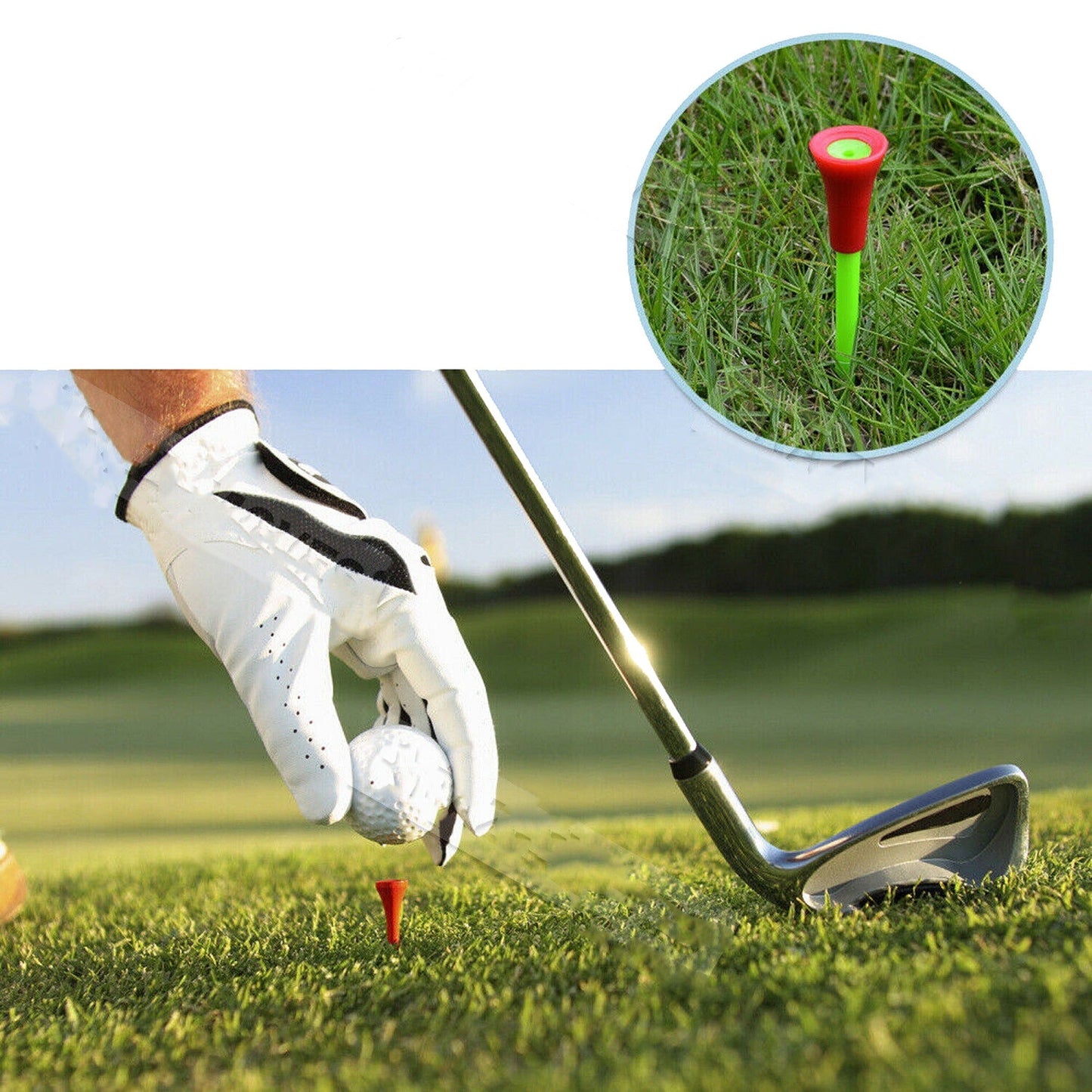 110pcs Multi-Colour 83mm Golf Tees with Rubber Cushion Top