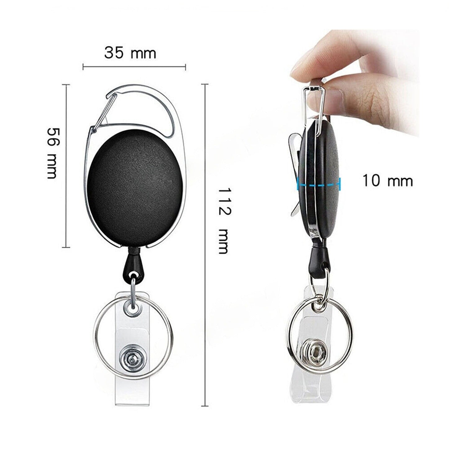 Business Security Retractable ID Badge Holder Lanyard Key Ring Opal Card