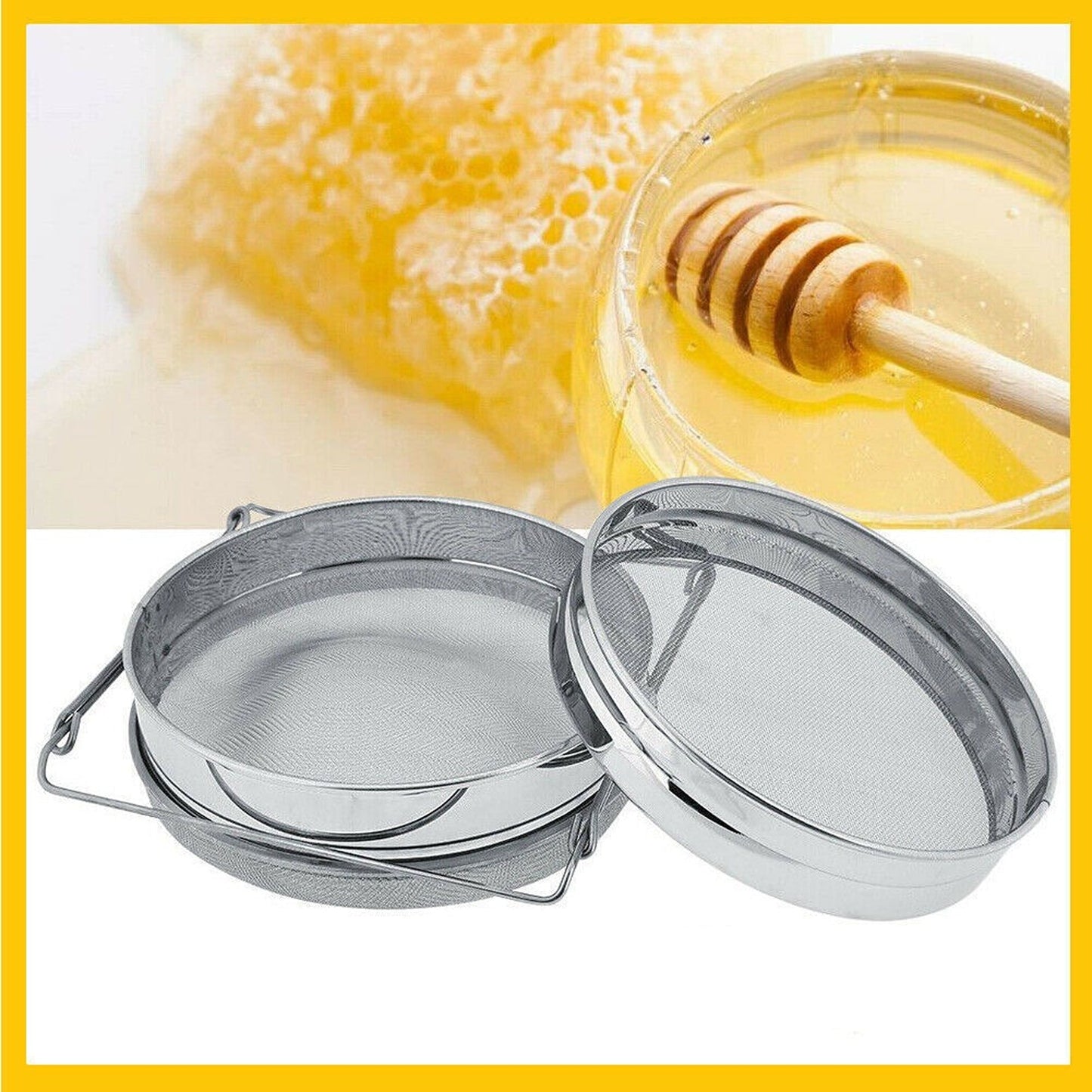 Stainless Steel Double Sieve Honey Strainer Beekeeping Equipment Kit