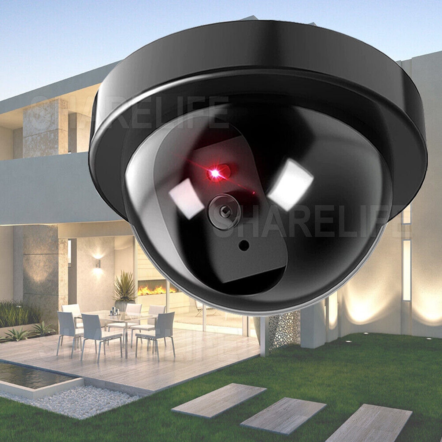 4pcs Home Security Imitation Camera with Flashing LED Fake Dome CCTV