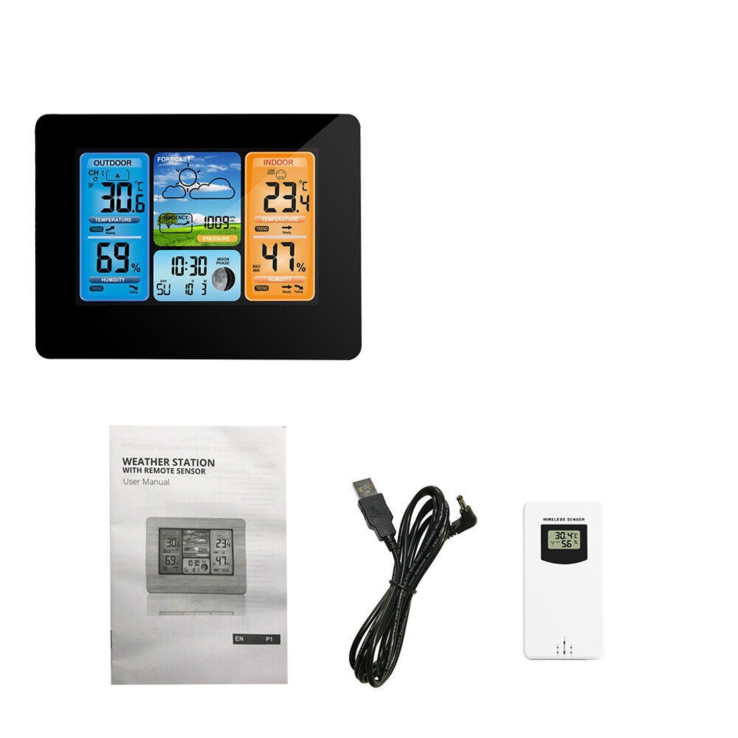 Wireless Indoor and Outdoor LCD Digital Weather Station with Clock and Calendar