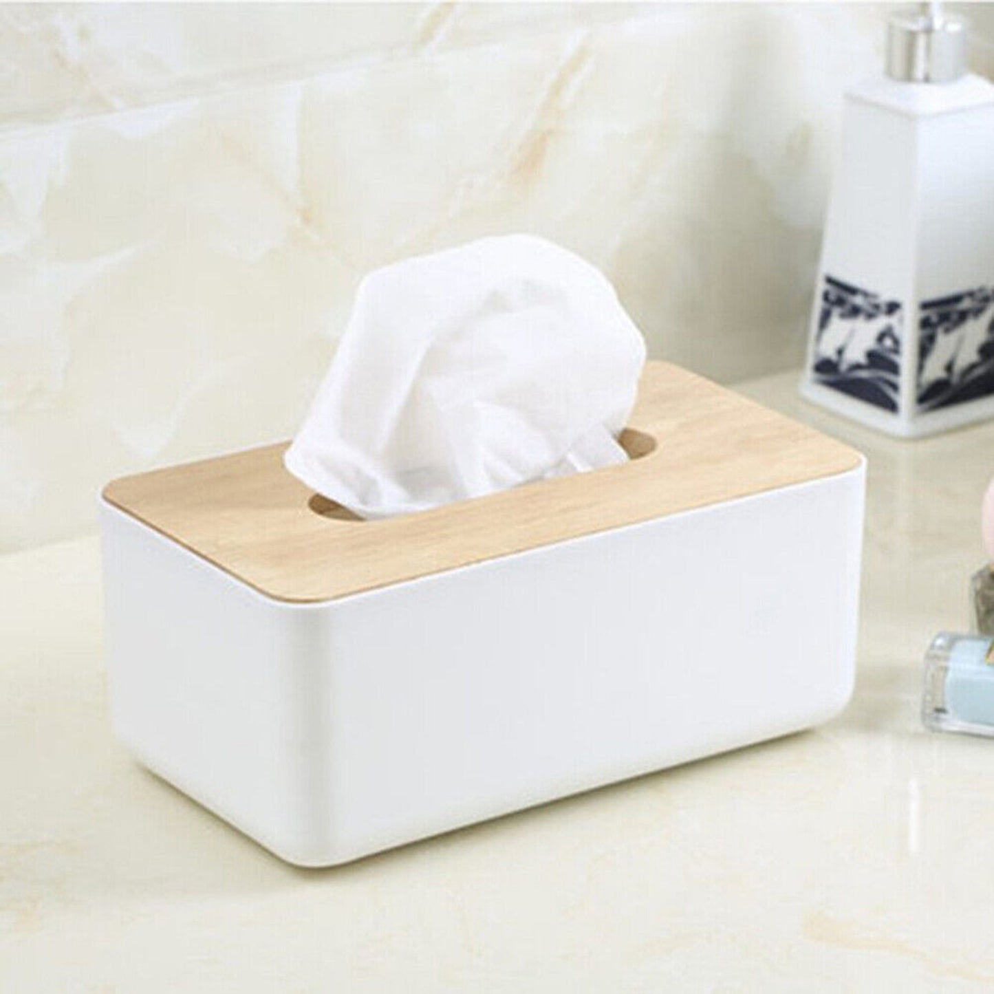 Elegant Wooden Tissue Box Cover Paper Napkin Storage