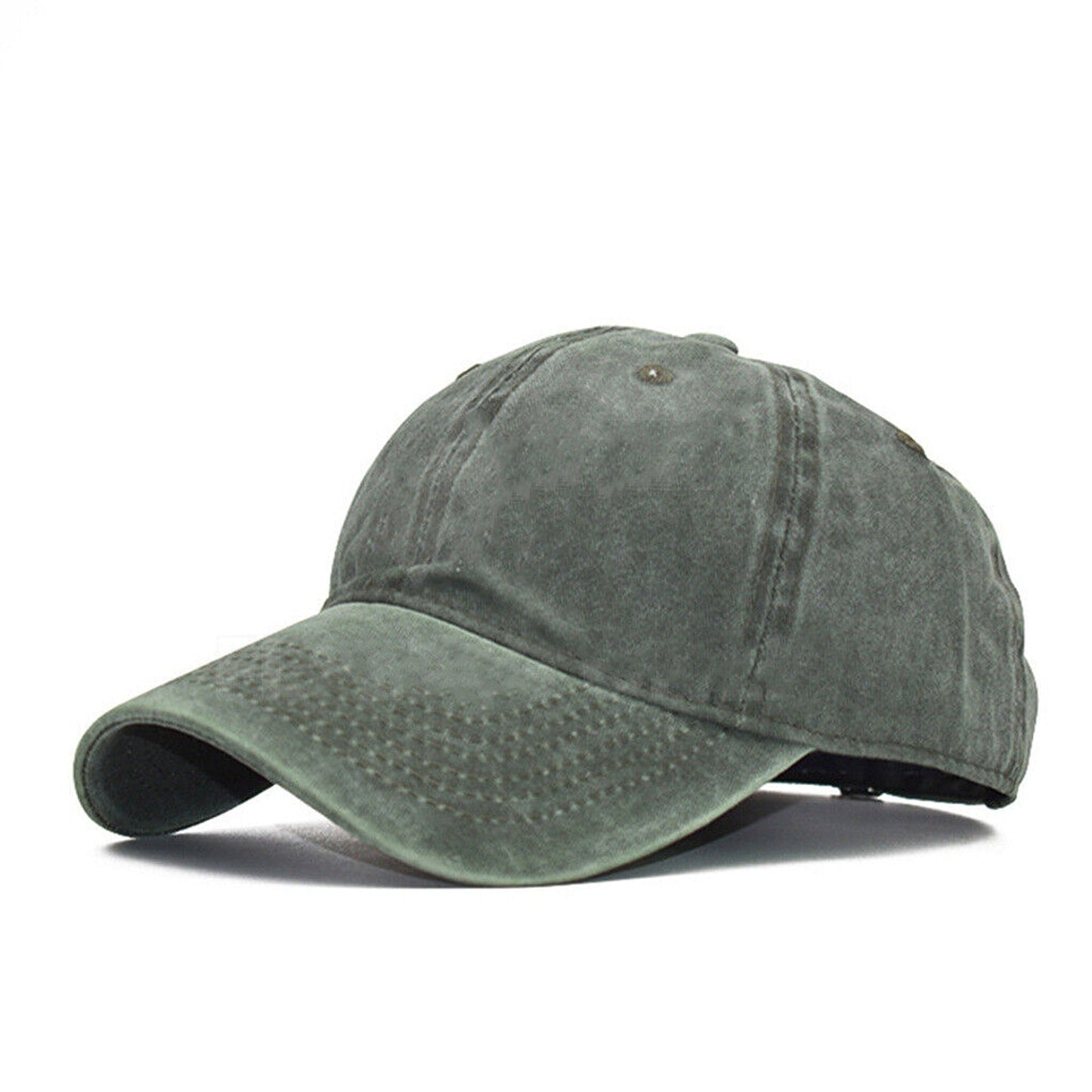 Casual Solid Color Washed Cotton Adjustable Baseball Cap for Men and Women