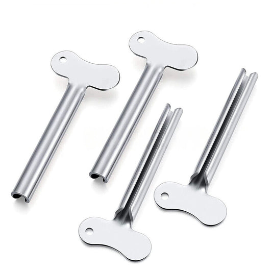4pcs Toothpaste Tube Squeezer Stainless Steel Key Dispenser
