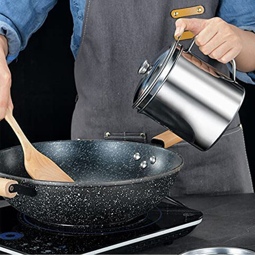 Home Cooking Oil Separator Stainless Steel Filter Pot Soup Grease Strainer