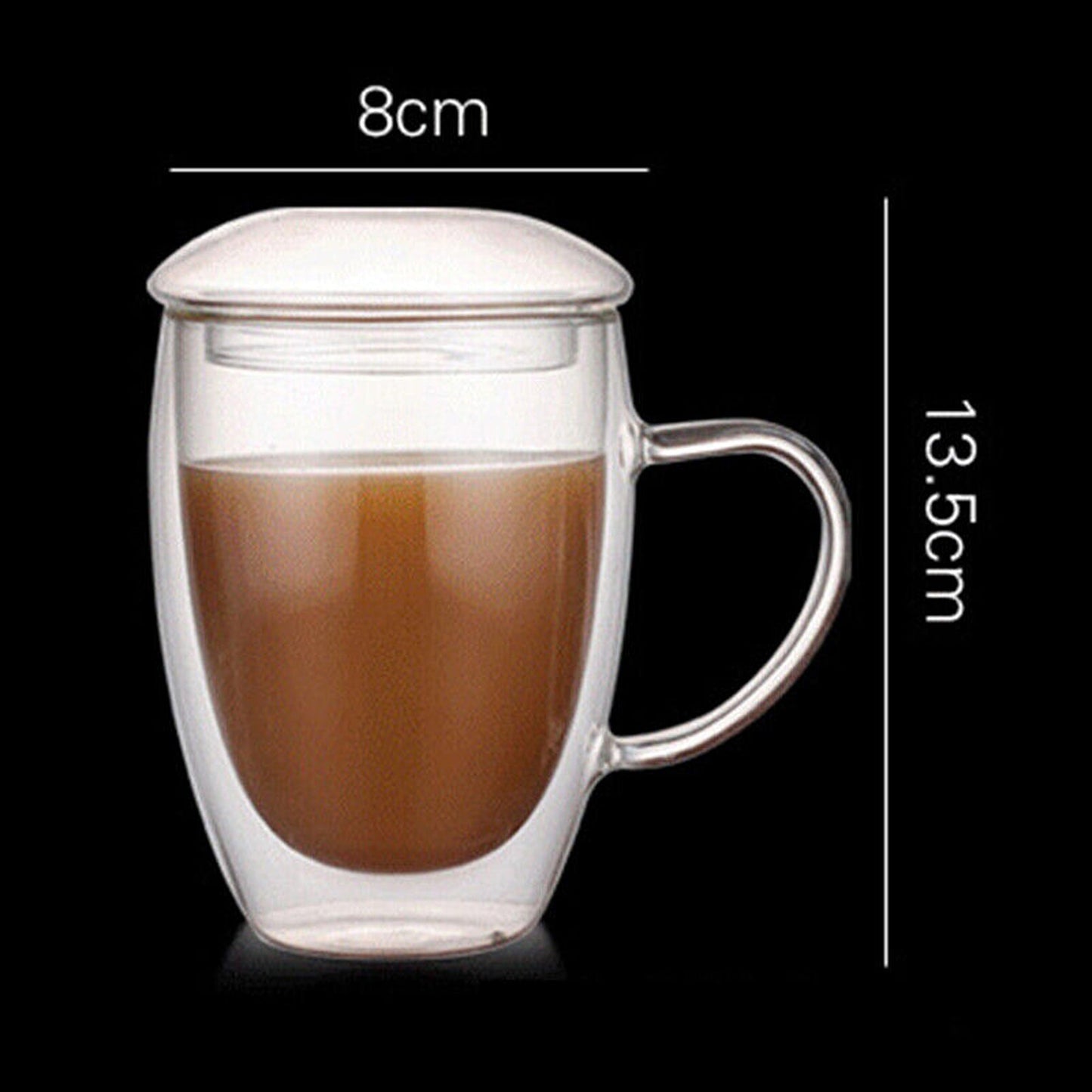 Double Layer Insulated Glass Coffee Mug for Espresso Wine and Beer