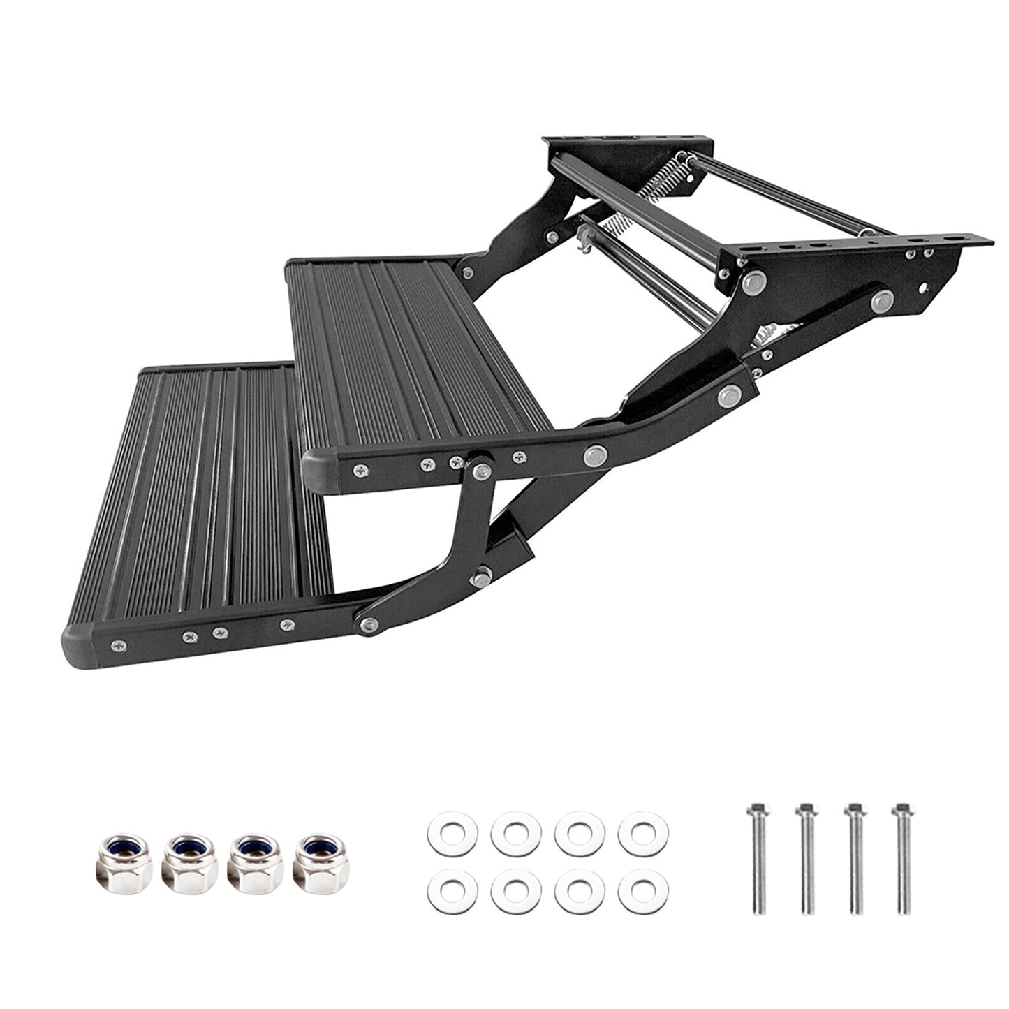 Double Step Folding Caravan Trailer Aluminum Pull Out RV Single Step
