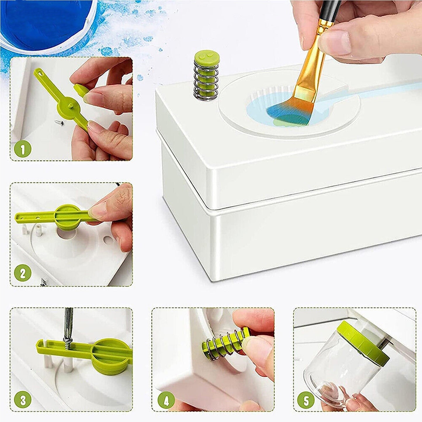Paint Brush Cleaning Rinser with Running Water Cycle