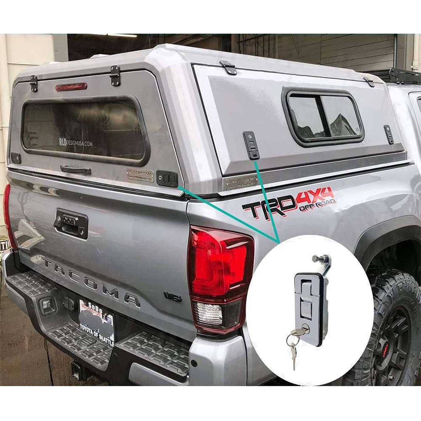 2pcs Small Camper Trailer Compression Lock Black Push Latch