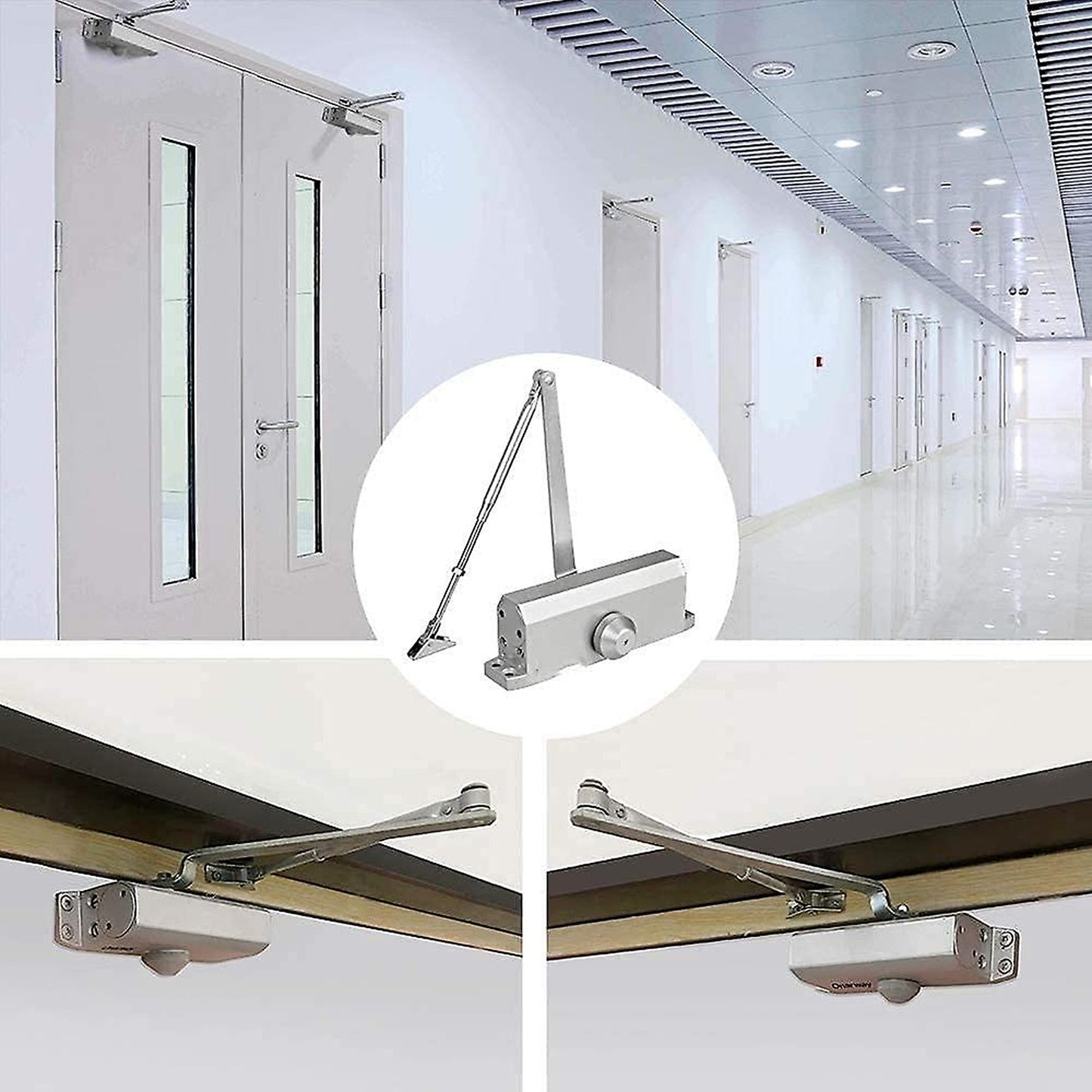 Hydraulic Light Door Automatic Closer Adjustable for 25-80KG Doors