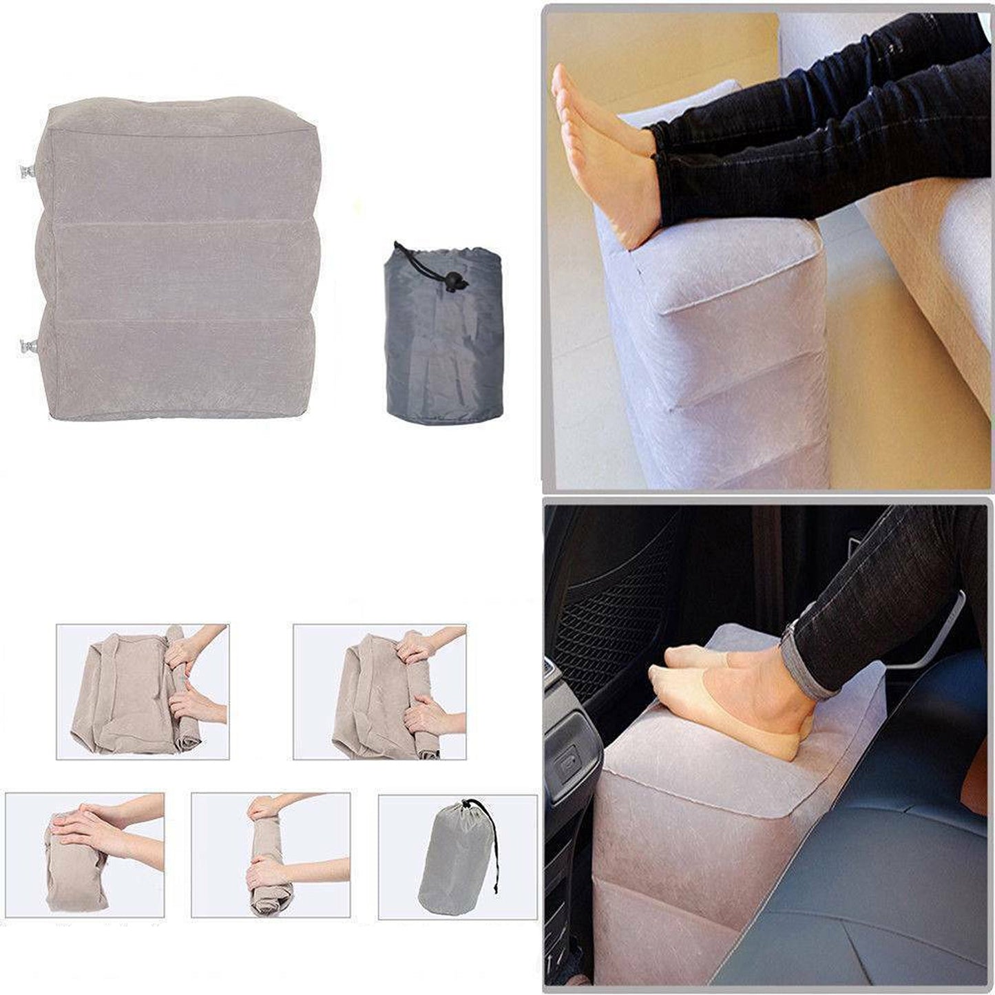 Inflatable Leg Rest Foot Air Pillow for Travel and Office