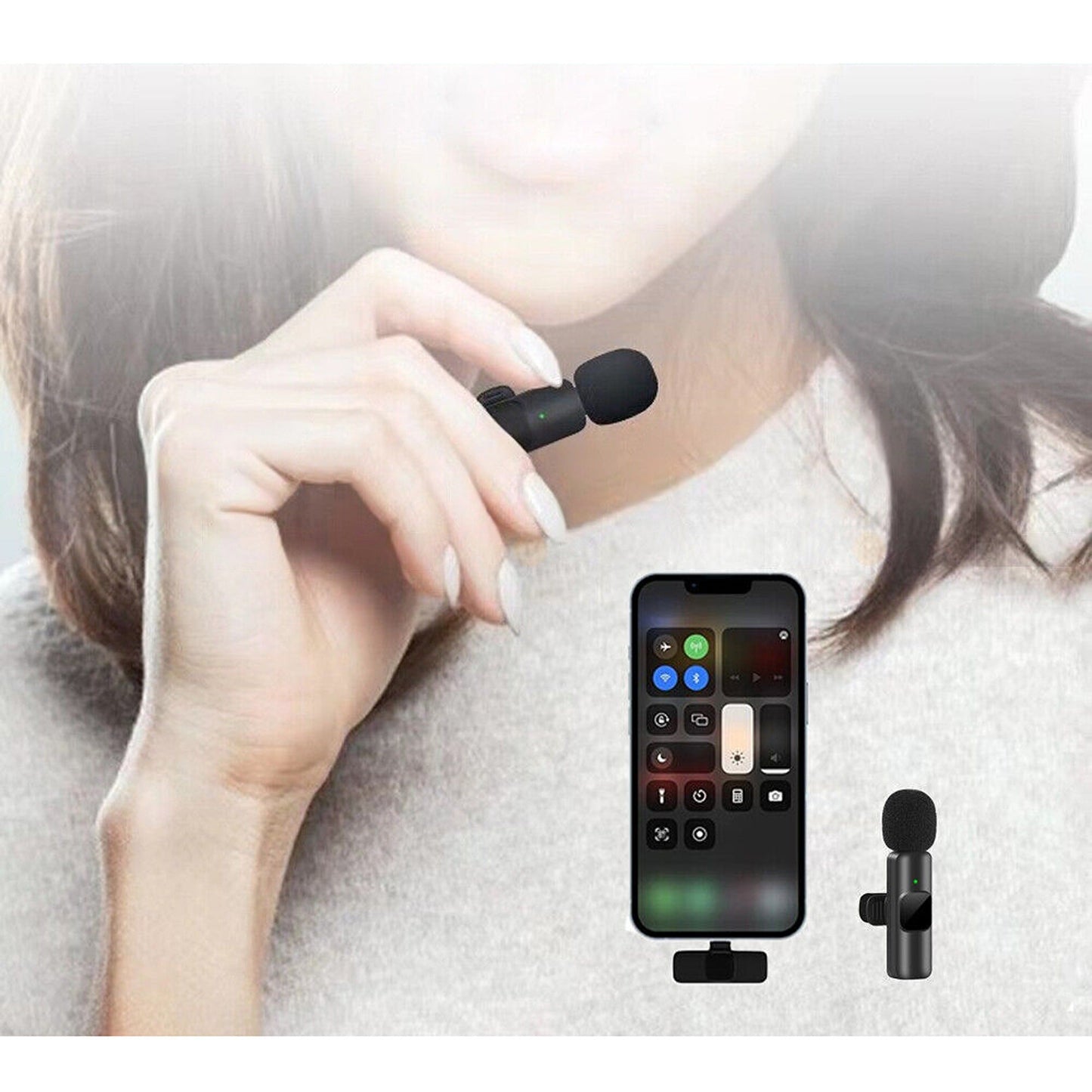 Wireless Lavalier Microphone for iPhone Apple Phone iPad Vlog Live Stream