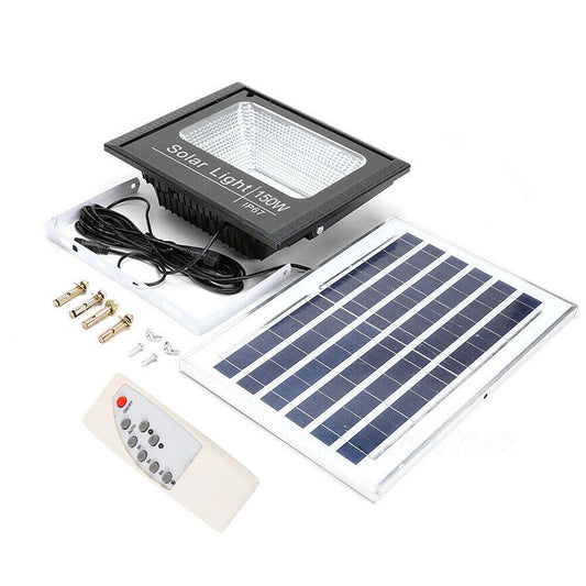 LED Solar Power Street Flood Light Outdoor Garden Security Sensor Remote