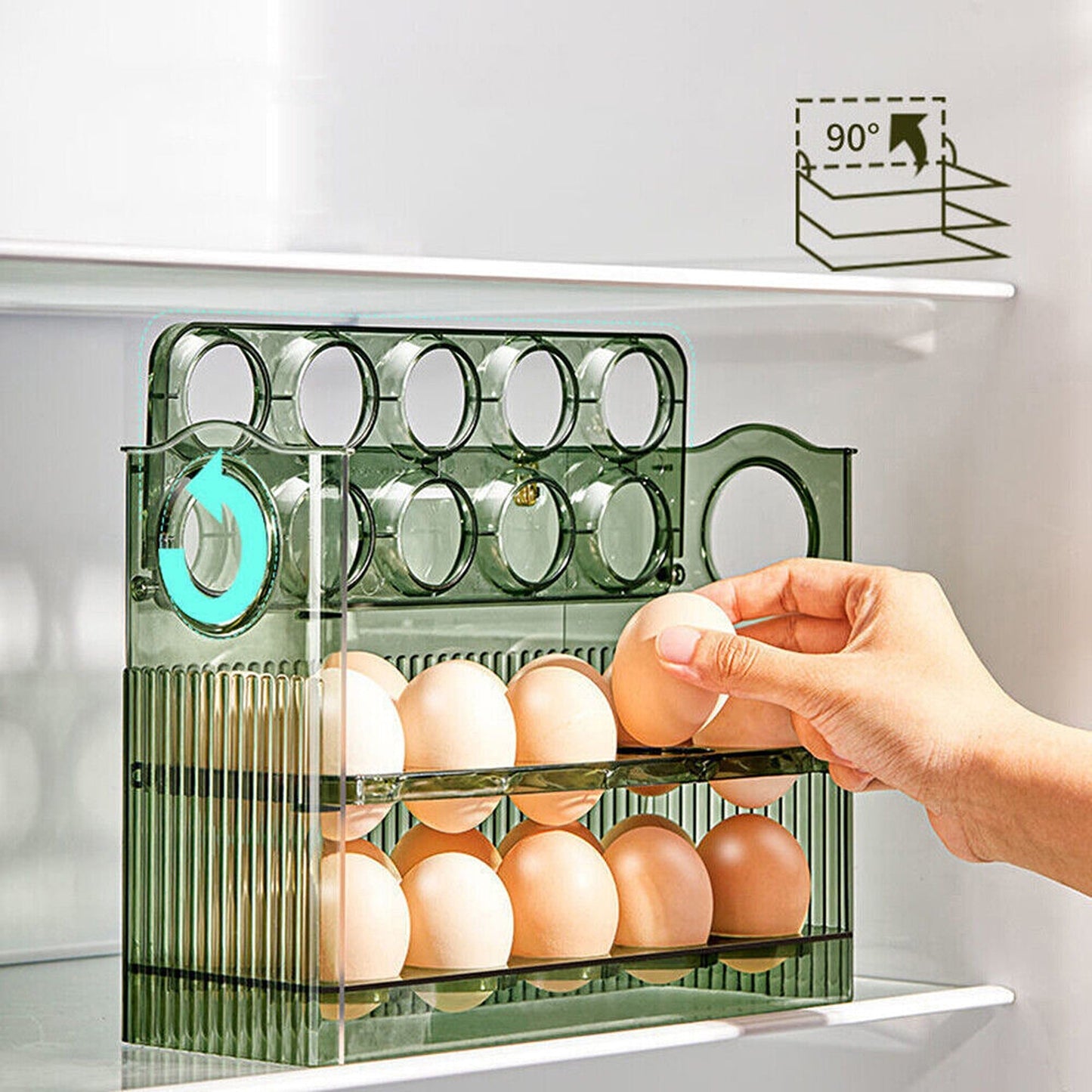 3-Layer Egg Storage Organizer for Refrigerators
