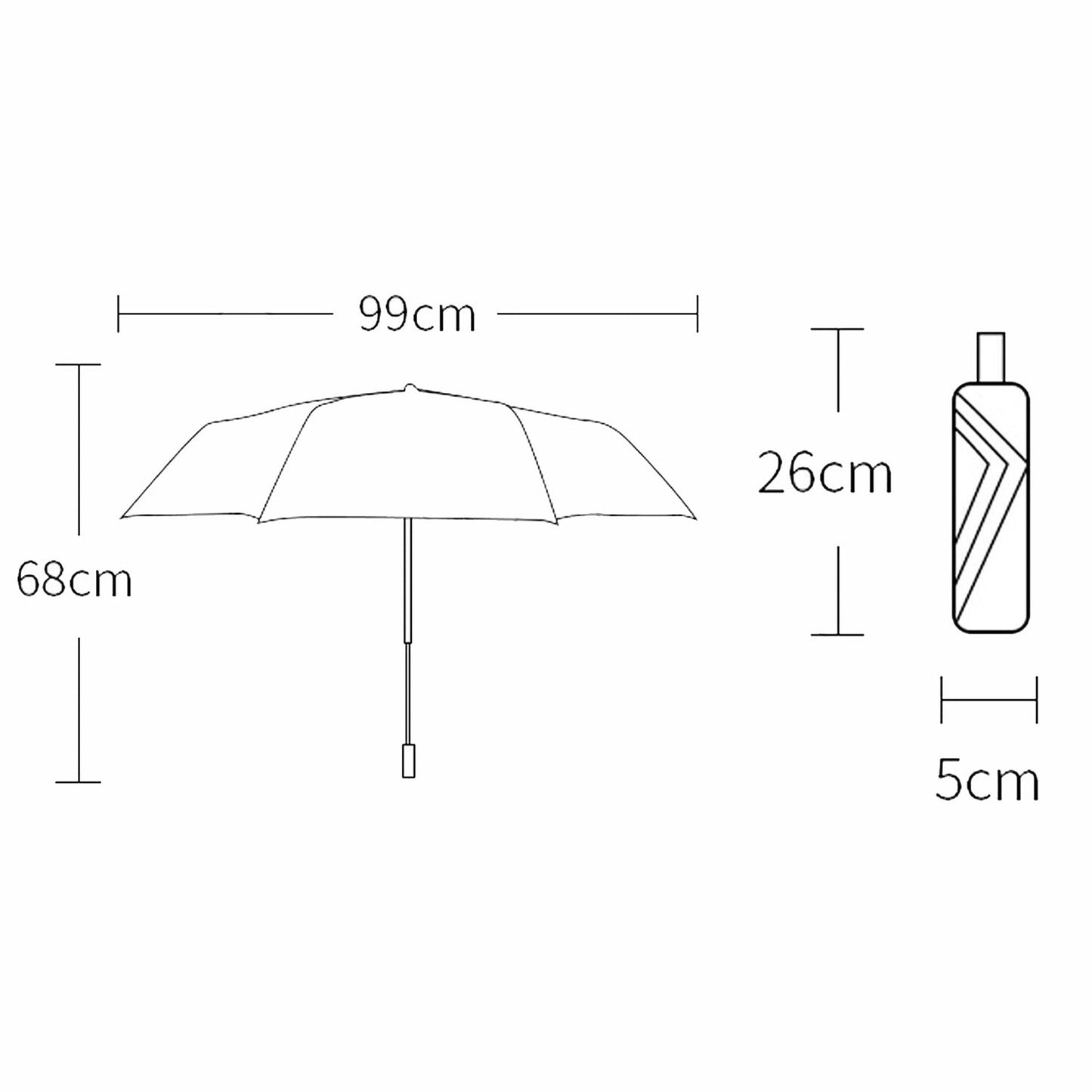 Compact Windproof Automatic Folding Umbrella with 8 Durable Fiberglass Ribs