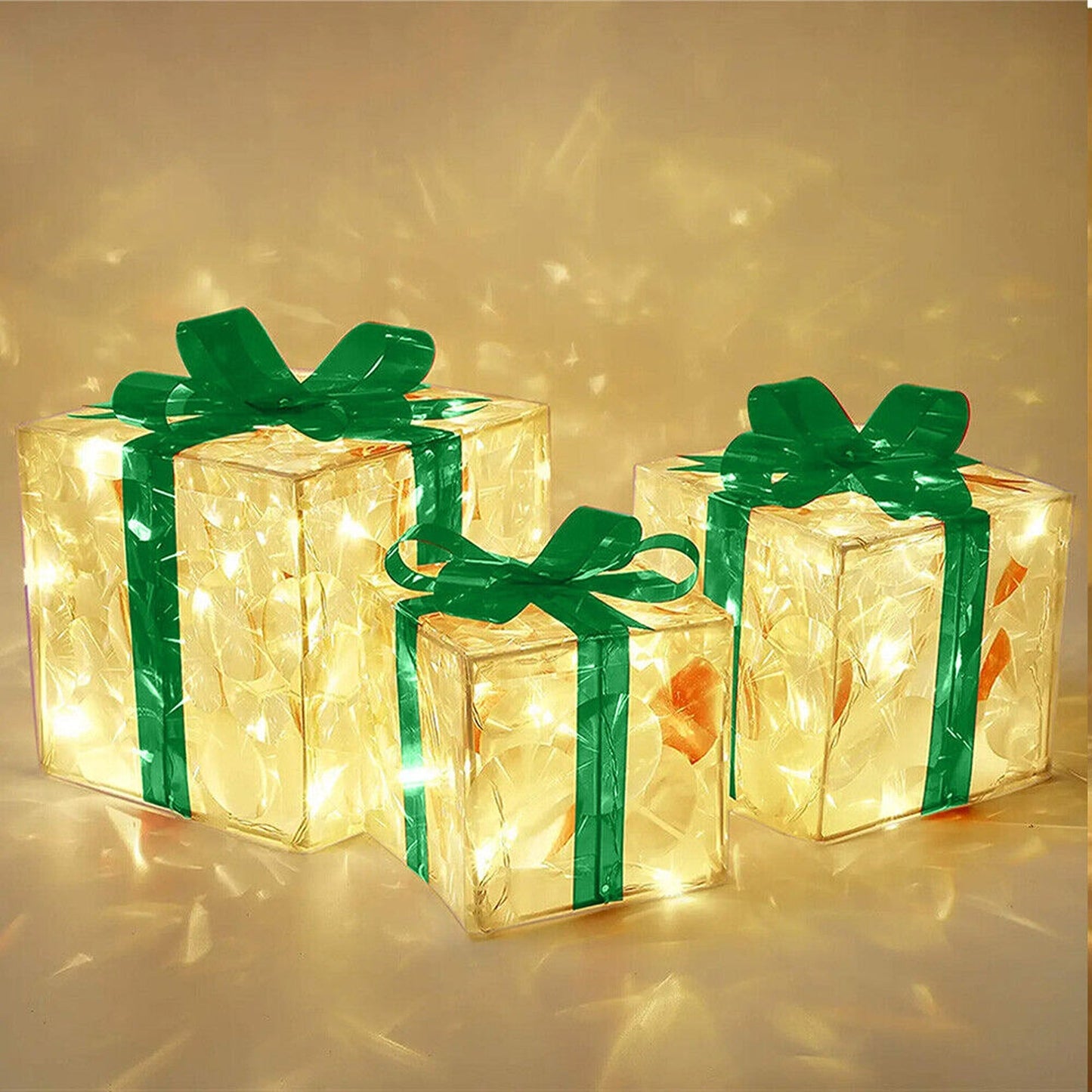 Christmas Decoration Gift Boxes with LED Light-Up Home Decor