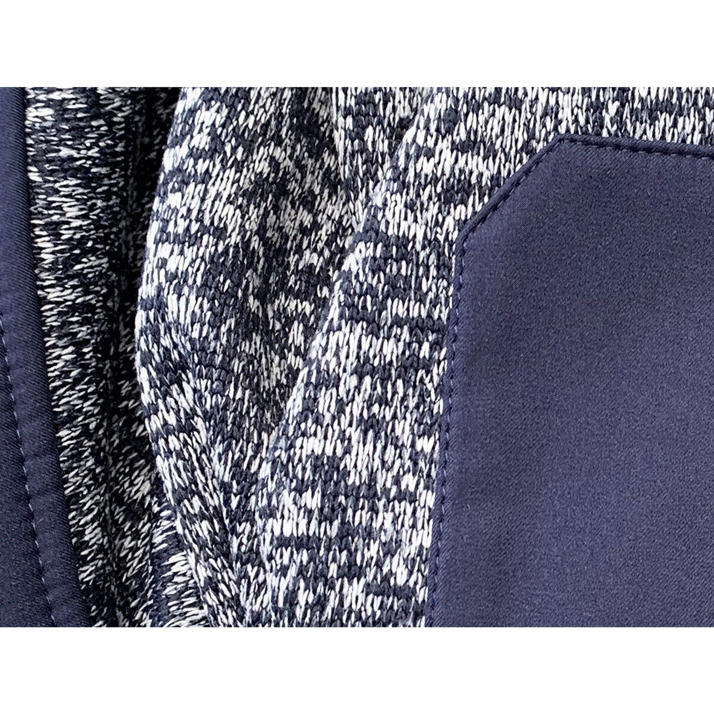 Navy Panel Zip Marble Body Work Jumper with Chest Pocket