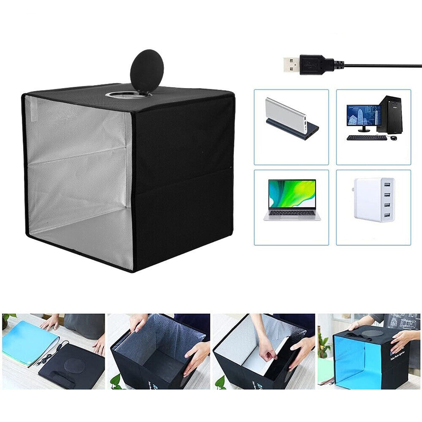 Portable Photo Studio Light Box with 144 LED Lighting for Product Photography