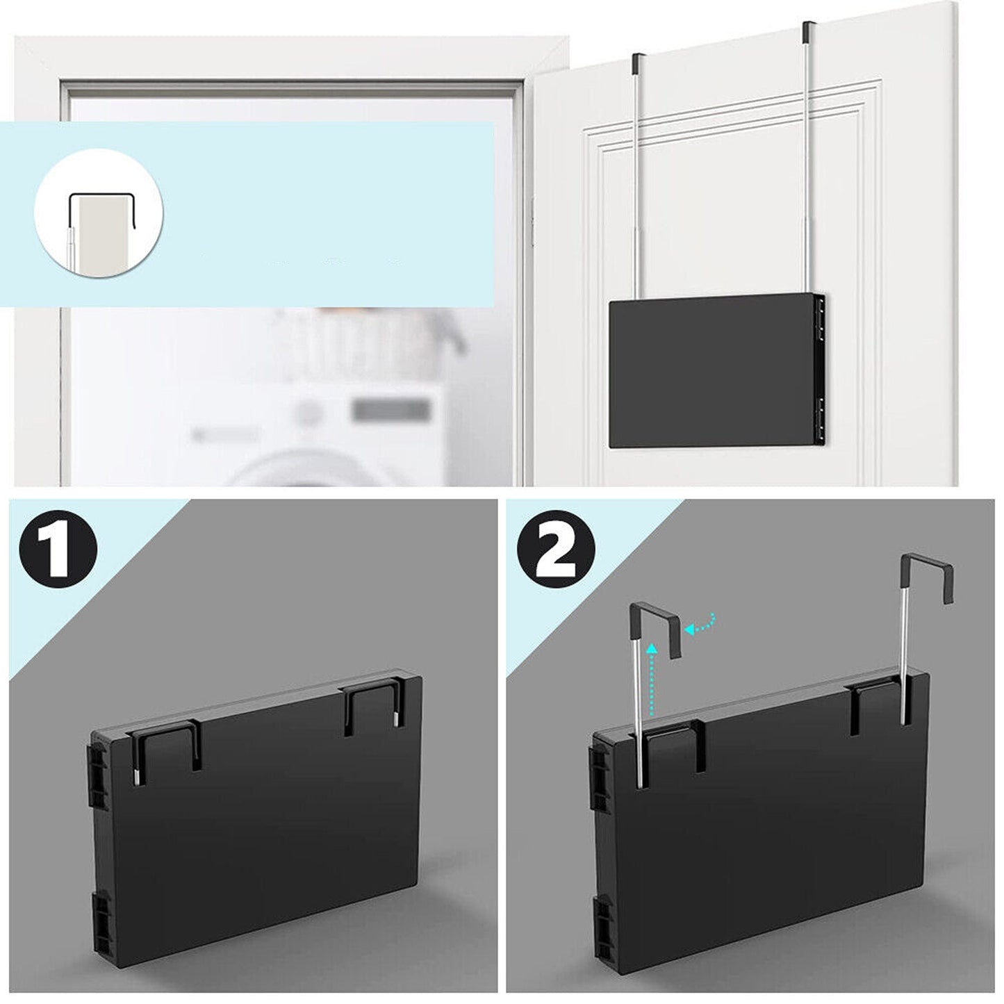 Tri-Fold Adjustable Makeup Mirror with Hanging Hook for Haircutting and Styling
