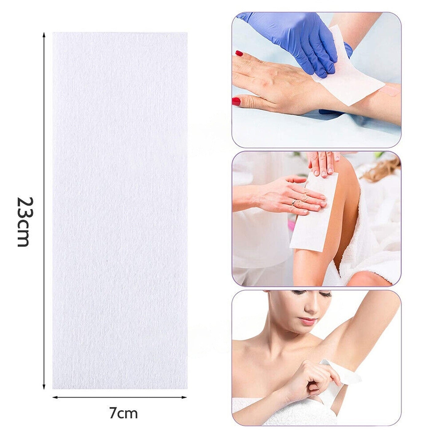 Non Woven Disposable Waxing Strips Precut Wax Papers 70GSM