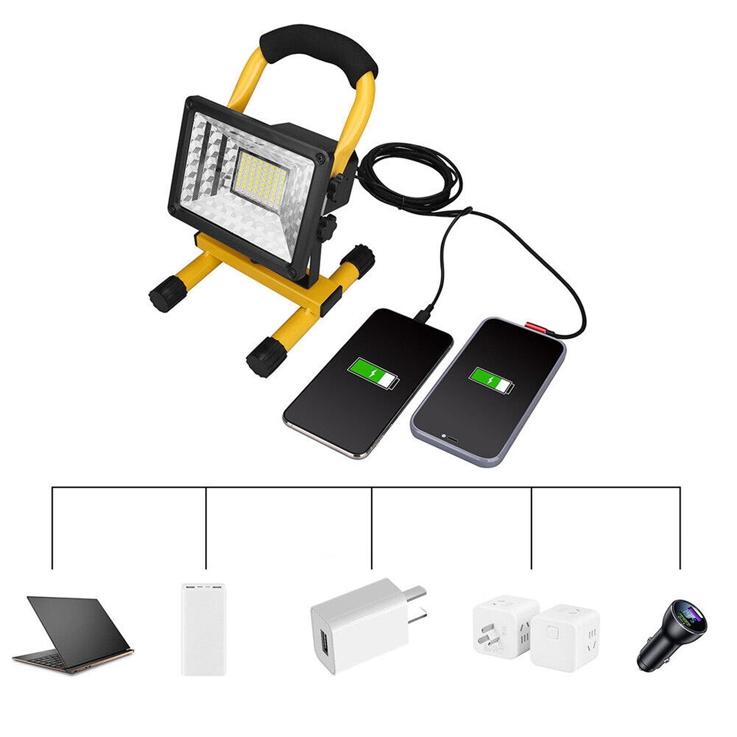 Rechargeable LED Work Torch Portable Outdoor Camping Light