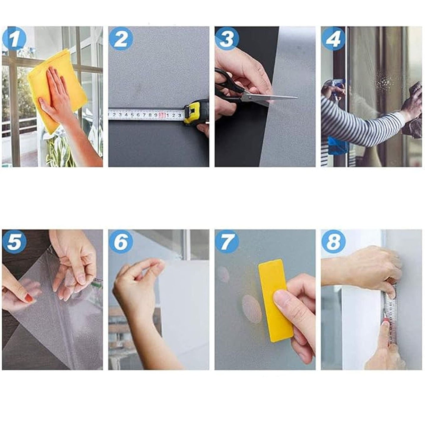 Removable Privacy Film for Home Window Glass Clear Frosted