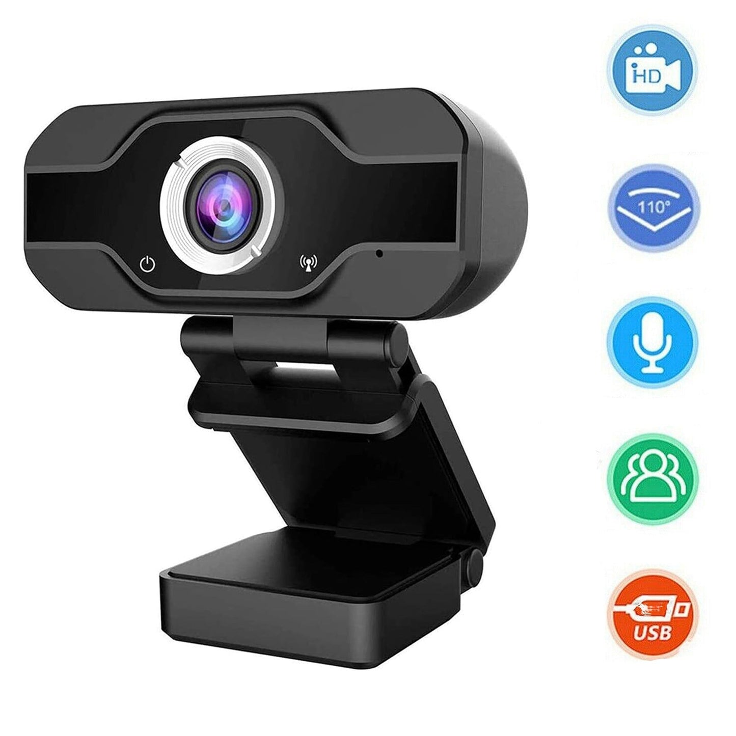 HD 1080P Webcam with Microphone for PCs and Laptops USB 2.0