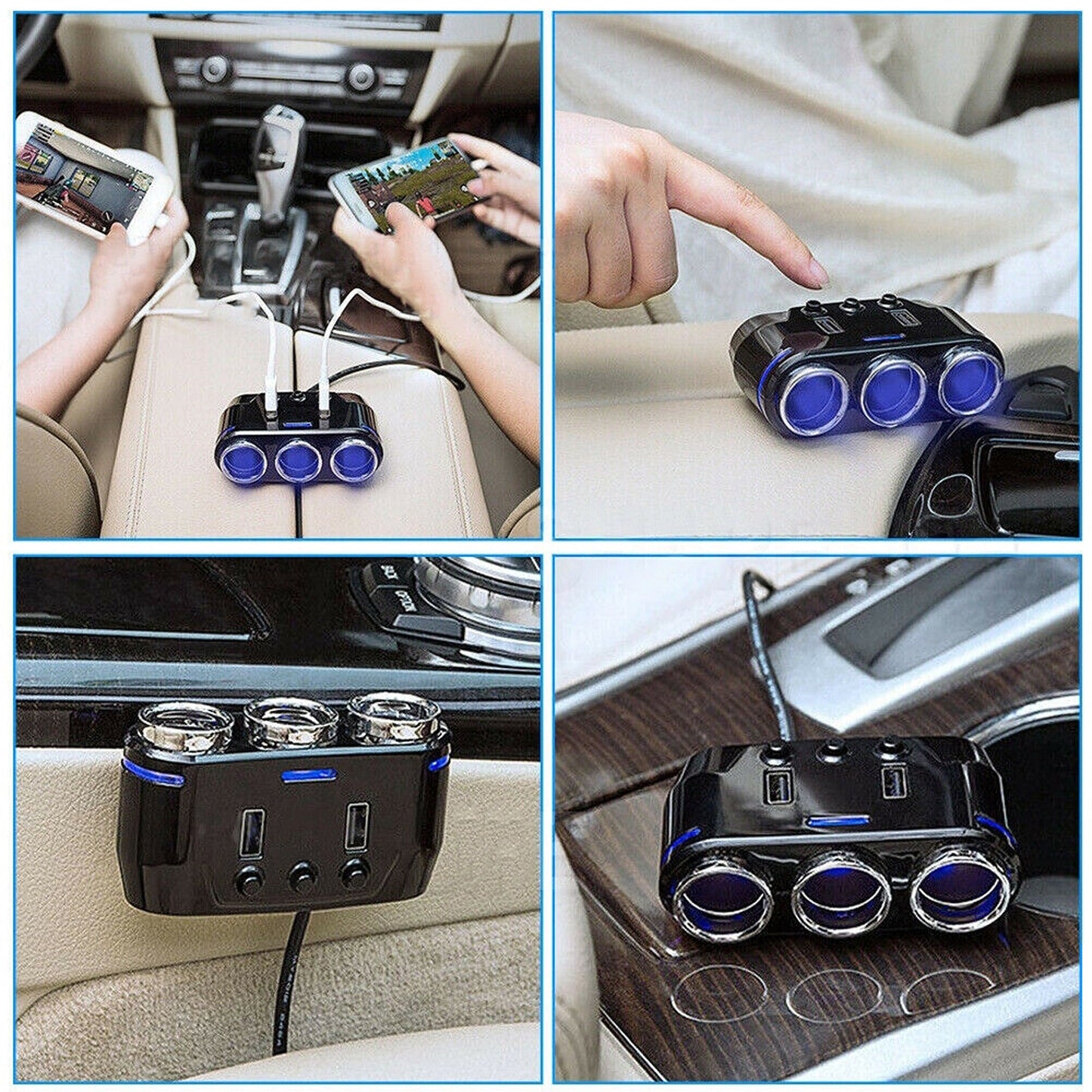 Dual USB Car Socket Splitter and Charger 12V Adapter
