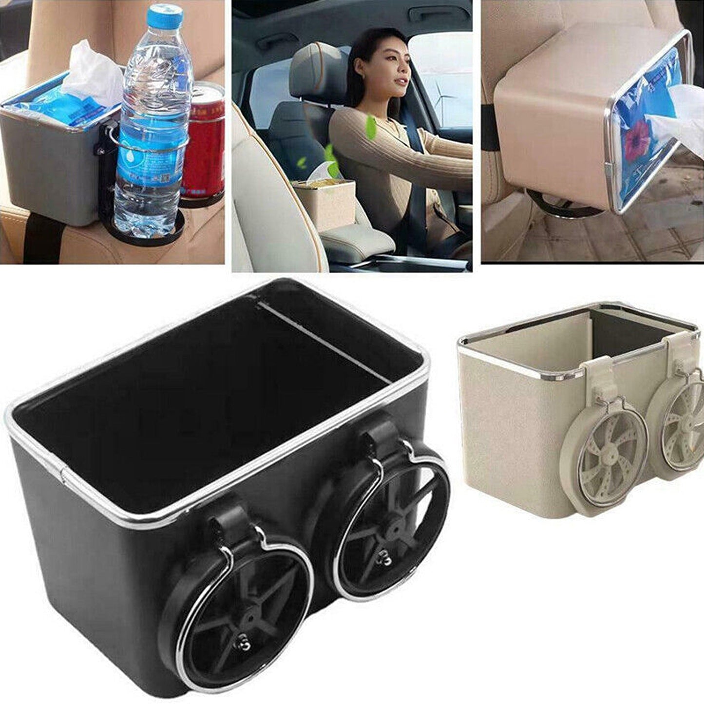 Multifunctional Car Armrest with Tissue Box and Storage Drawers