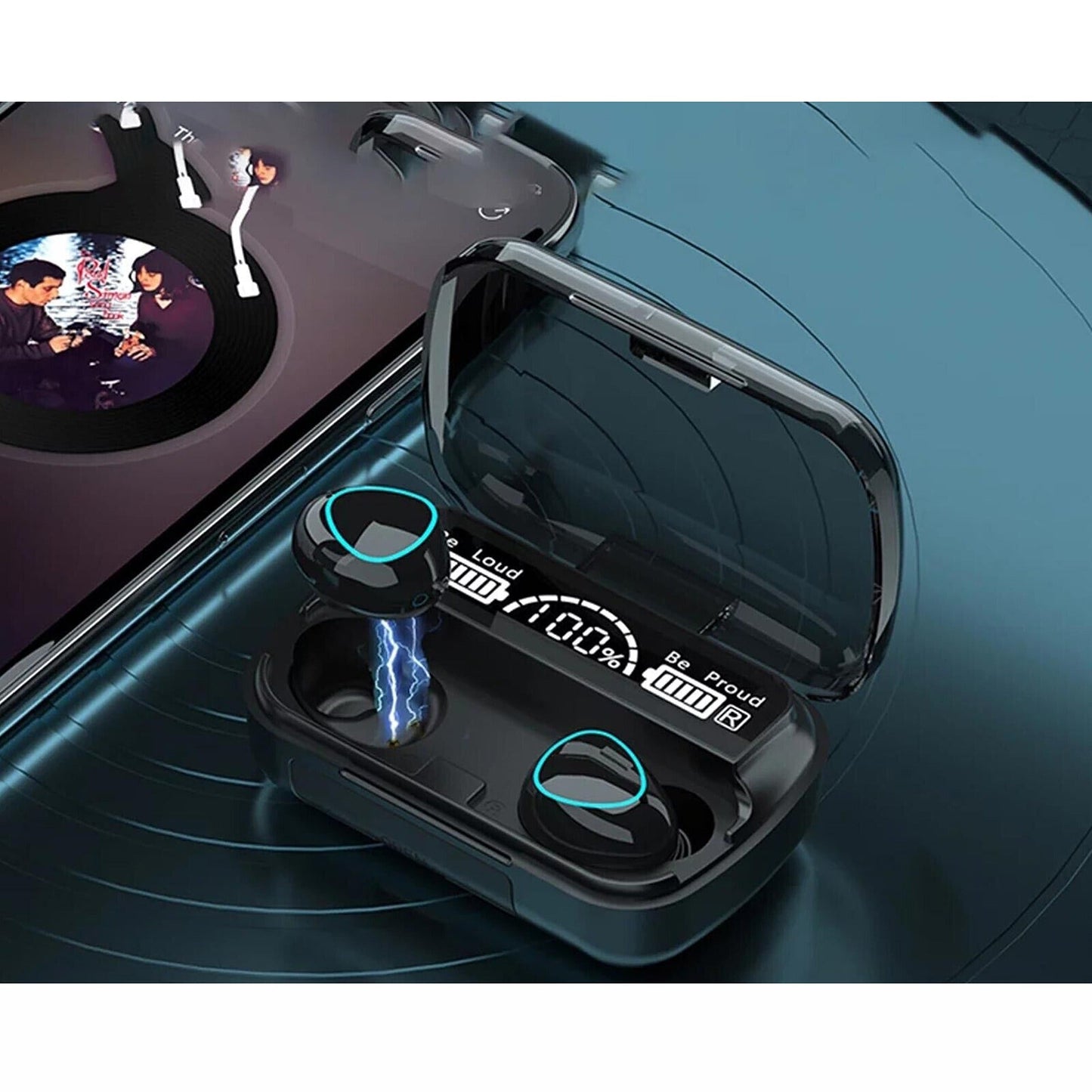 Bluetooth 5.1 Waterproof Wireless Earbuds with LED Display