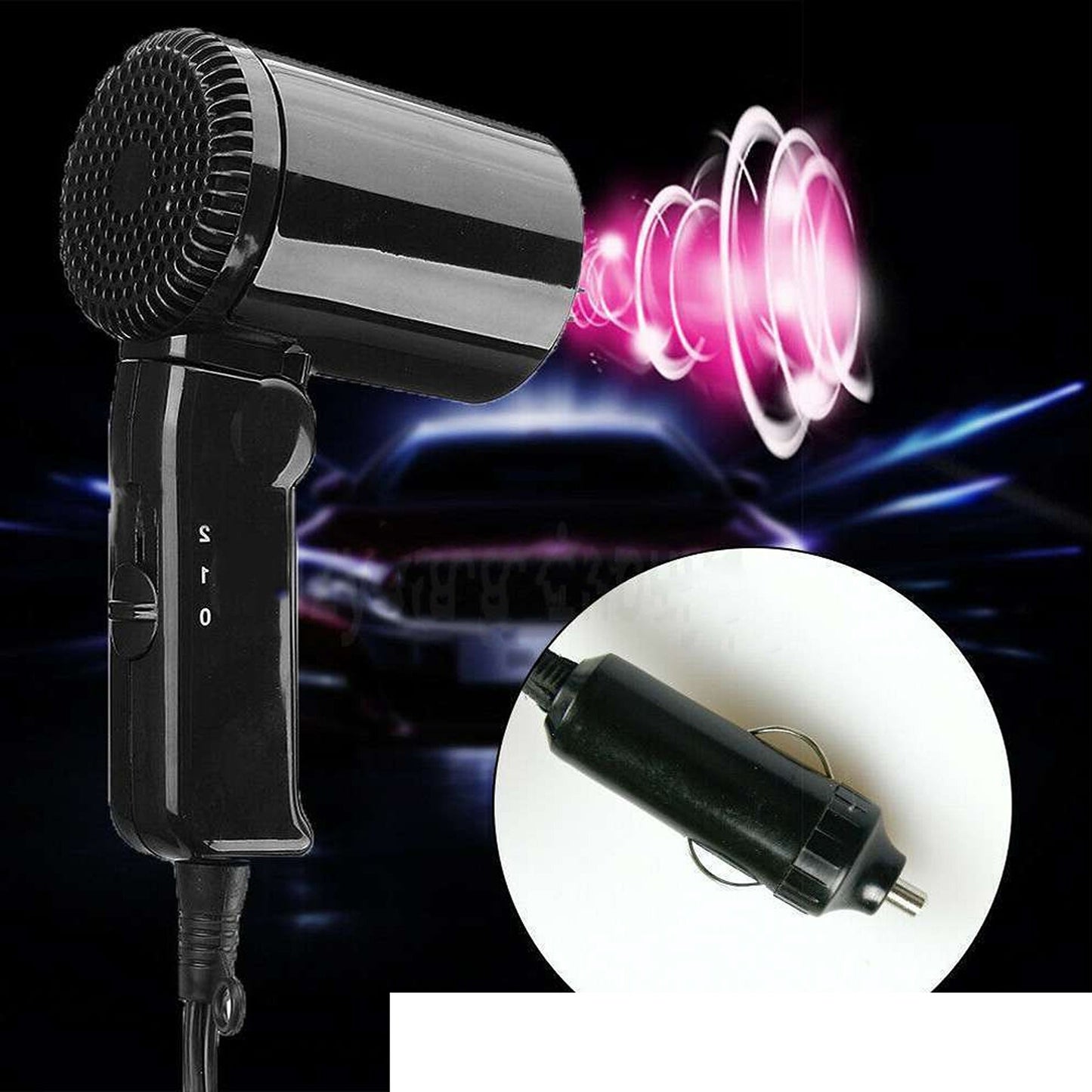 Portable 12V Hairdryer Glass Defroster for Cars and Caravans Ideal for Camping