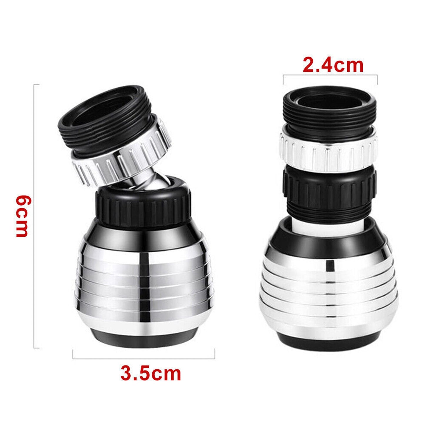 2pcs Water Saving Rotatable Aerator for Tap Swivel Faucet Nozzle