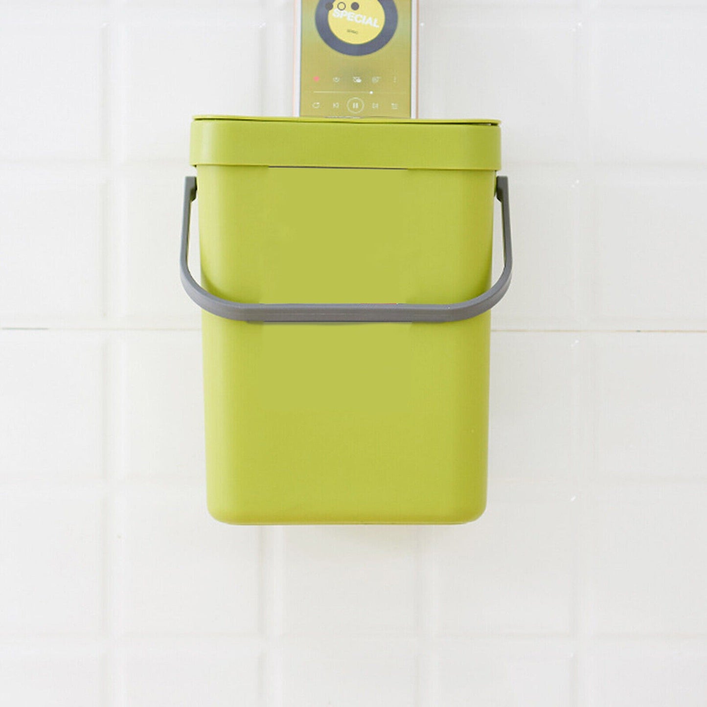 Wall Mounted Cupboard Door Trash Can with Push Top Lid