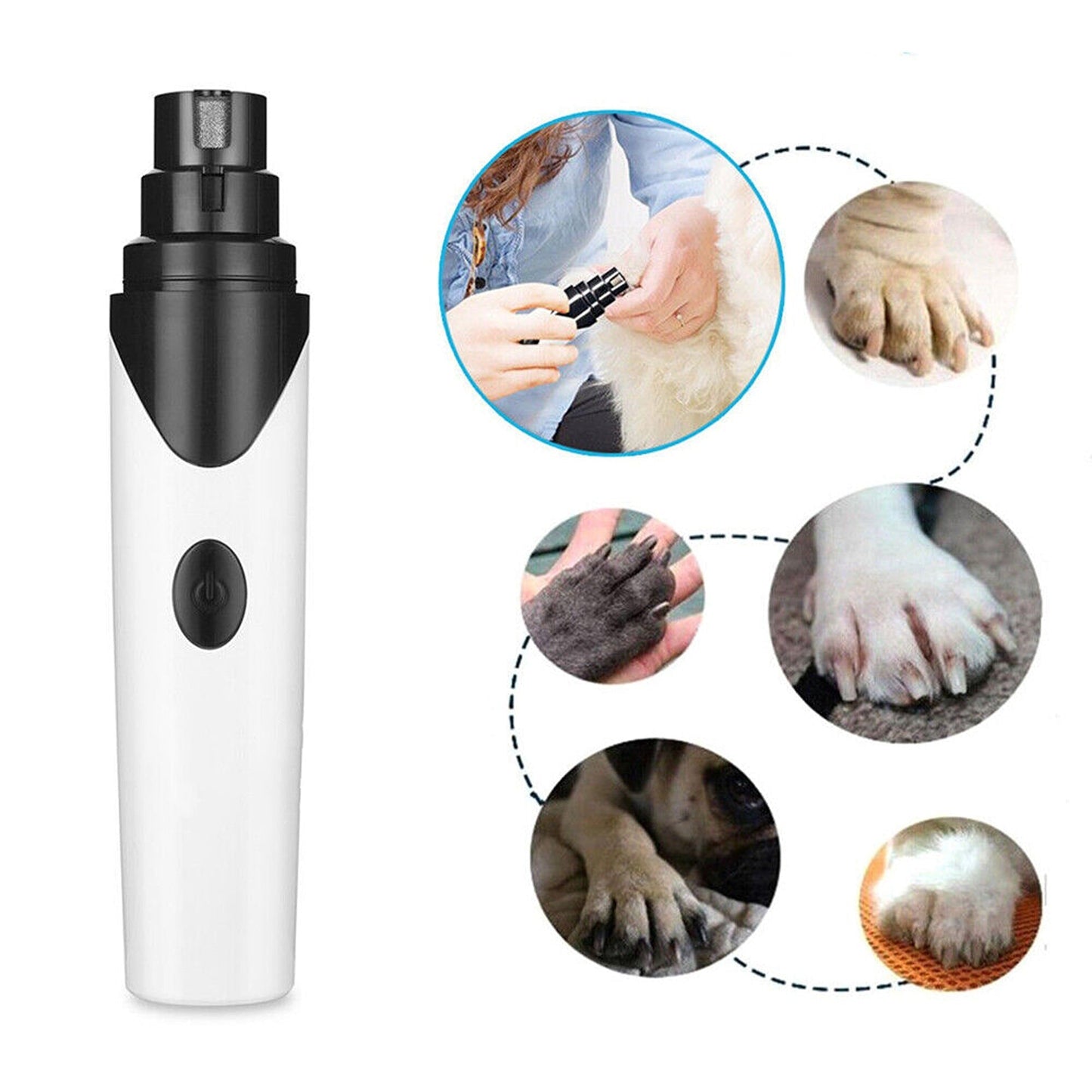 Electric Pet Nail Clippers Grooming Grinder File Trimmer