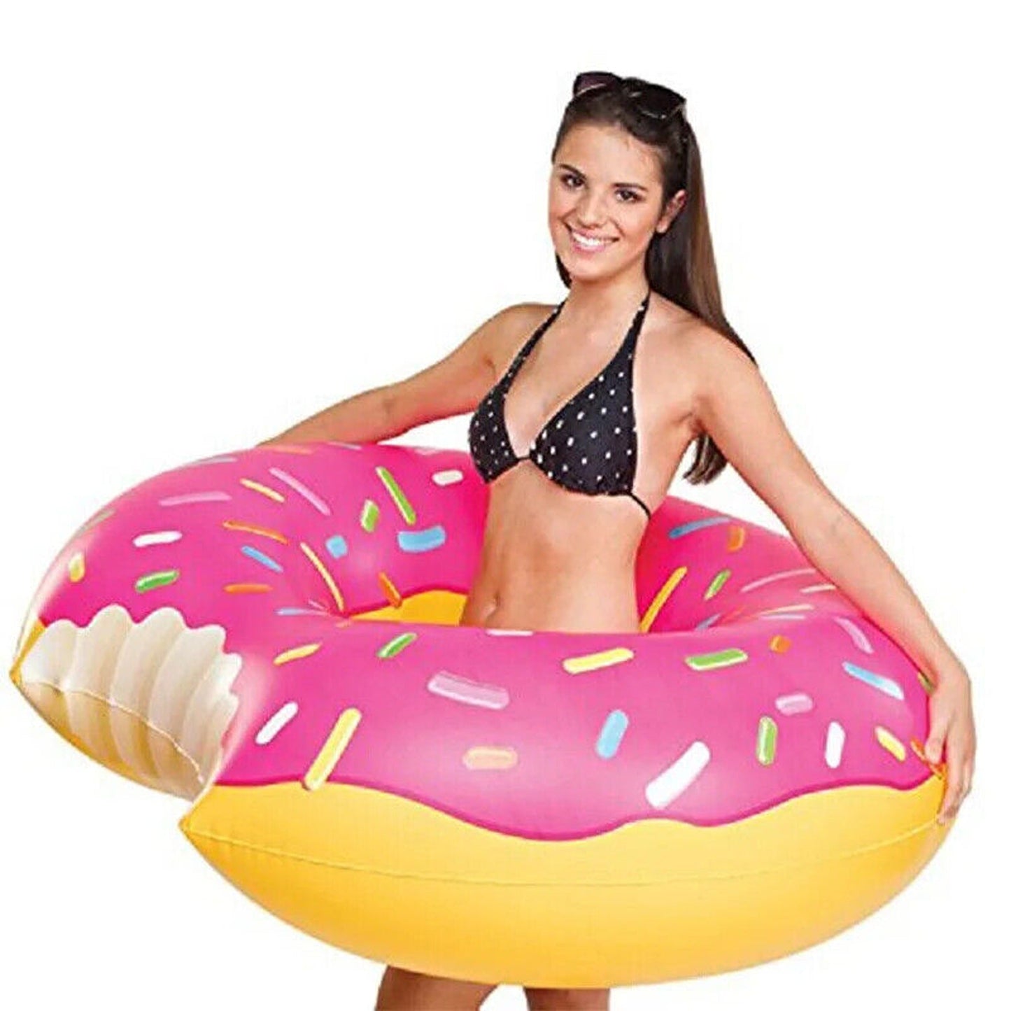 Giant Adult Inflatable Donut Pool Float Swimming Ring Lounge Bed
