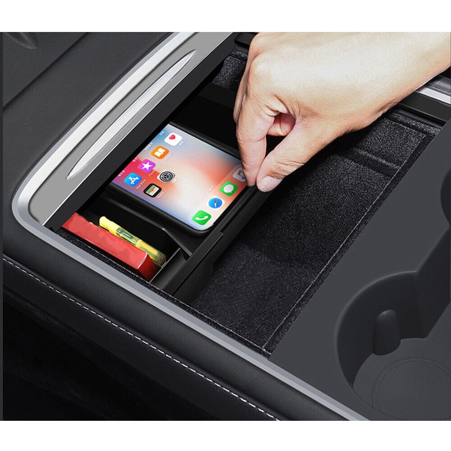 Tesla Model 3 Center Console Organizer with Cup Holder and Storage Box