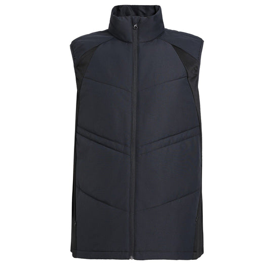 Prussian Blue Vegan Active Puffer Vest Quilted Down-Free with Nearly Black Side Panel