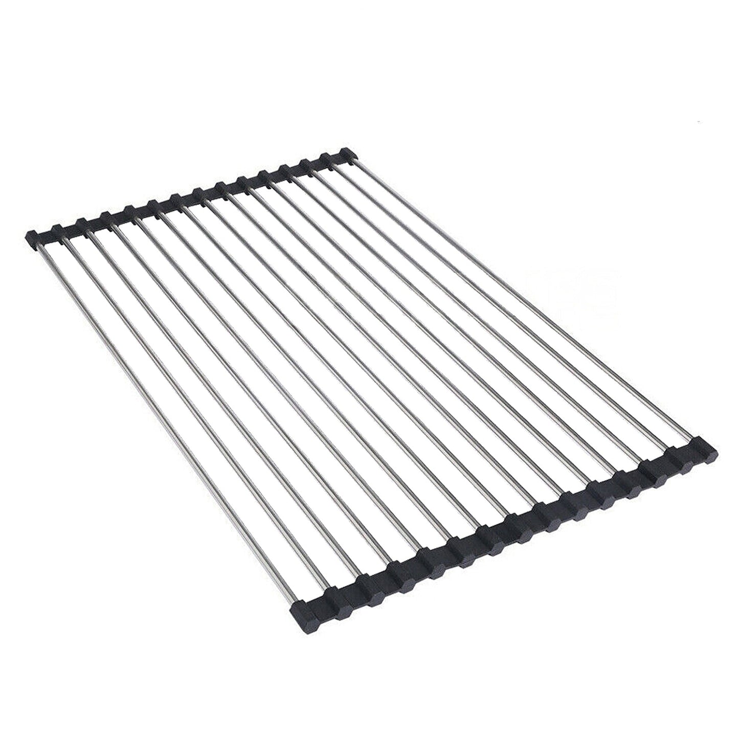 Over Sink Dish Drainer Stainless Steel Roll Up Foldable Rack
