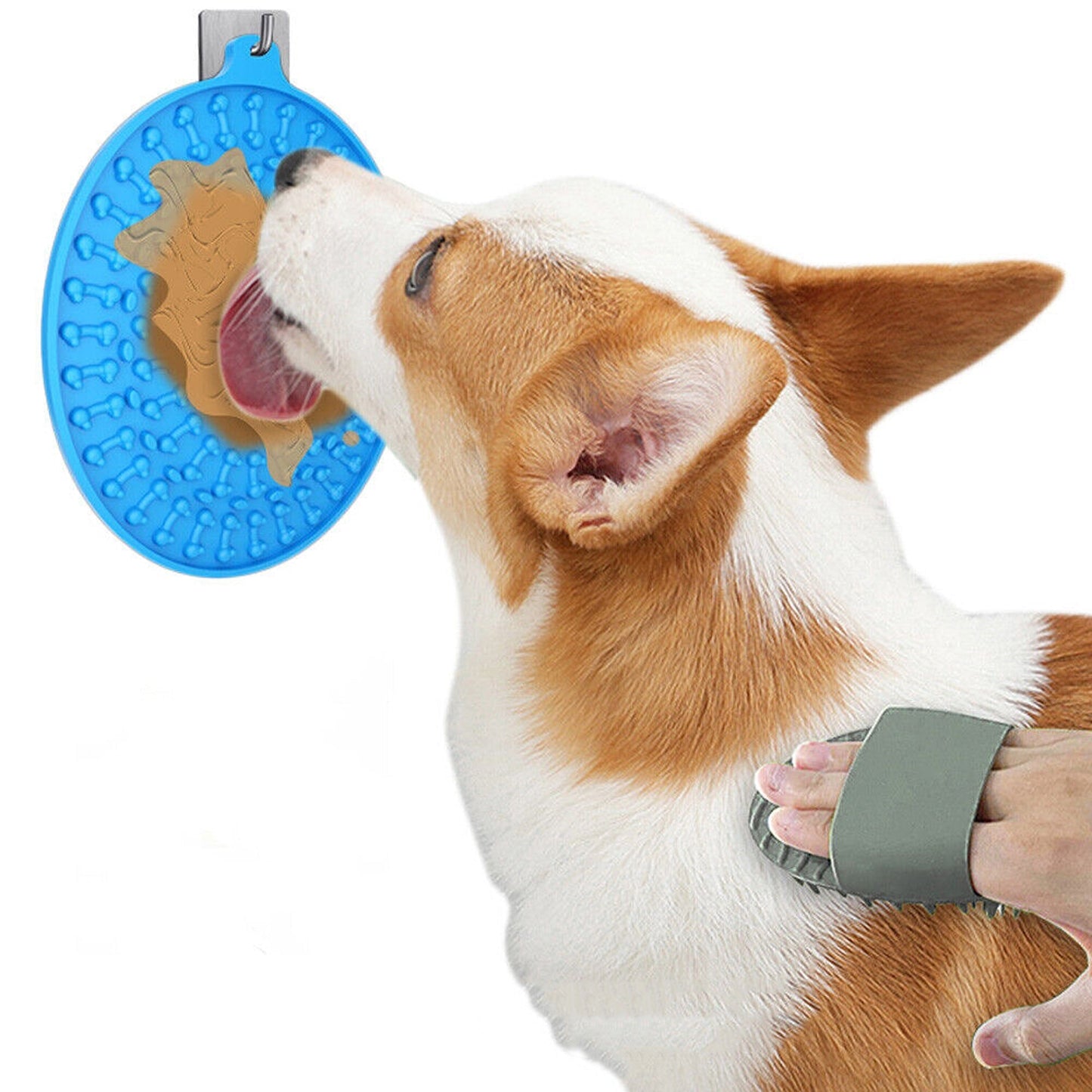 Dog Bath Slow Feeder Lick Pad Grooming Suction Mat for Showers