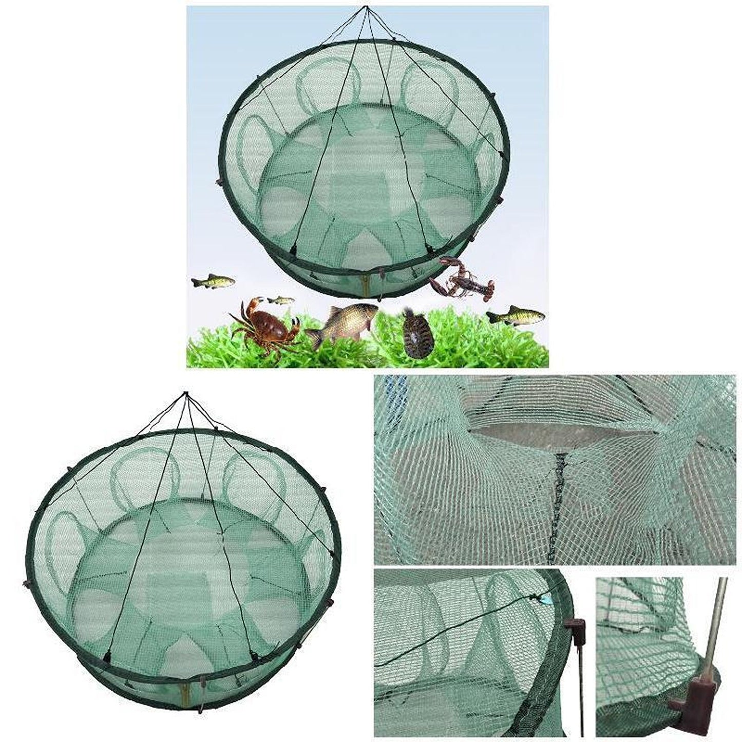 Large Foldable Fishing Net Portable Trap for Fish Crab and Shrimp