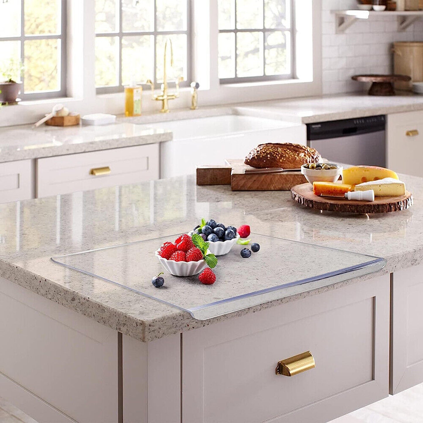 Kitchen Chopping Board in Clear Acrylic - Counter Top